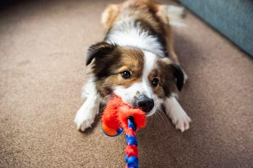 Tug-E-Nuff Fauxtastic PowerBall Bungee Tug (Orange Pattern) Dog Toys, 25 in