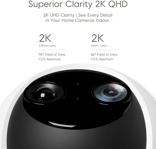VSTARCAM 2K Dual Lens Indoor Security Camera, 10X Hybrid Zoom WiFi Camera for Home Security, 360° AI Tracking Pet Baby Monitor, Color Night Vision, 2-Way Audio, Support Cloud & 256GB SD Card Storage