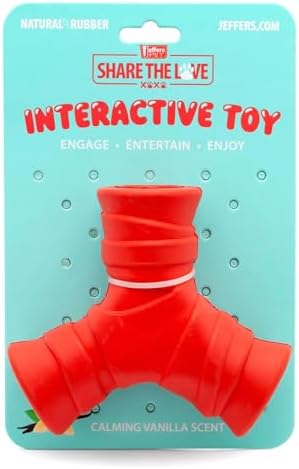Jeffers Pet Natural Rubber Dog Chew Toy – Red Y, Medium - Vanilla Scented, Durable, Non-Toxic, Dishwasher Safe, Interactive Fetch & Tug Toy - Perfect for Training Medium Chewers