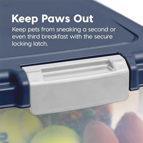 IRIS USA Dog Food Storage Container, Up to 30+11 lbs, Gray/Dark Gray