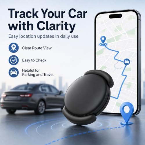 GPS Tracker for Vehicles – No SIM Required, Hidden Magnetic Car Tracker, Real-Time GPS Tracking for Kids, Car, Pets, No Monthly Fee, Works with Apple Find My, 2026 Upgraded (Black)