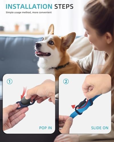 iOS Smart GPS Dog Collar, Mini Pet Activity Tracker No Monthly fee 2 Pack | iOS pet GPS tracker, no monthly fee, Apple Find My compatible, anti-lost, for dogs, cats, kids, vehicles, items.