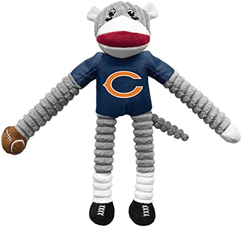 Littlearth NFL Chicago Bears Sock Monkey Pet Toy, Team Color, One Size