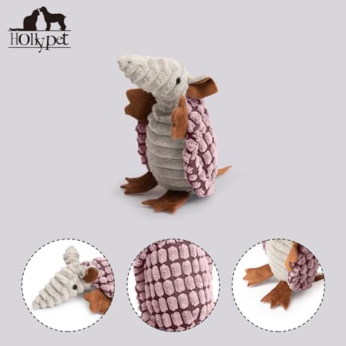 Hollypet Armadillo Squeaky Puppy Dog Toys for Small Medium Dogs, 6"