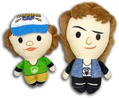 design LAB, Inc. Stranger Things Official Merchandise | Stranger Things Toys - Stuffed Animal Plush Dog Toy Set | Dustin & Eddie 2-Pack Play Set | Interactive Toys with Squeakers