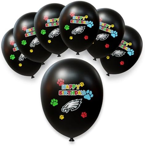NFL Philadelphia Eagles Pet Birthday Party Balloons Set of 6 Licensed NFL Football Team Dog & Cat Birthday Party Decoration Sports Theme Dogs B-Day Pawty Balloon Celebration