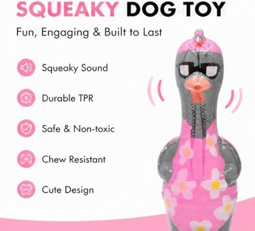 Molaxpet Squeaky Dog Toy Chicken Design with Funny Swimming Suit Chew Toy