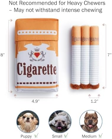 Nocciola 3 Packs Squeaky Puff Stick Toys with a Box, Funny Interactive Plush Dog Toys, Pitbull Husky Frenchie Pug Stuffed Puppy Toys for Small to Medium Breed, Dog Accessories Boy Gift