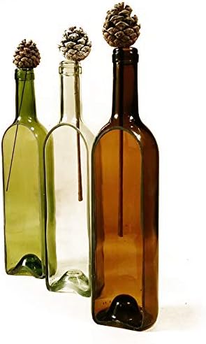 Wine Bottle vase not Included Hanger, only Bottle, Add Your Like Flowers, Plant(1PC Coffee)