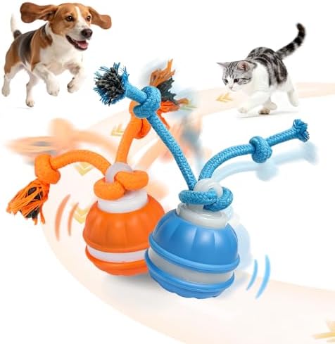 2 Pcs Interactive Dog Toy, Automatic Rolling Ball with Bird Sound, Pet Toys