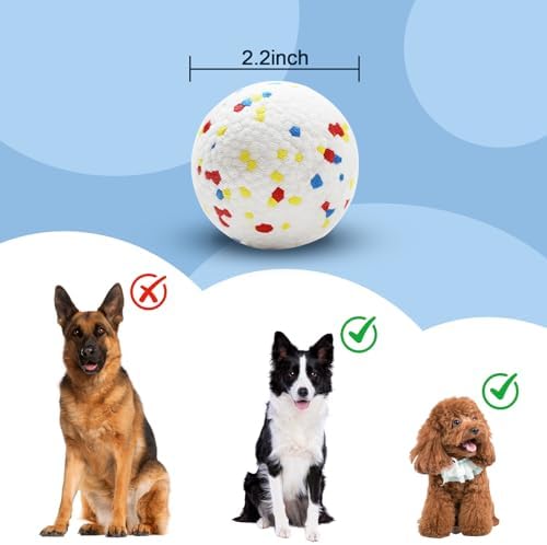 6 Pack Dog Balls, Specially Designed for Dogs that Like to chew, 2.2inch Stain-Resistant/Easy-Clean White Balls, Perfect for 2.2 Inch Automatic Dog Ball Launcher (ETPU Material)