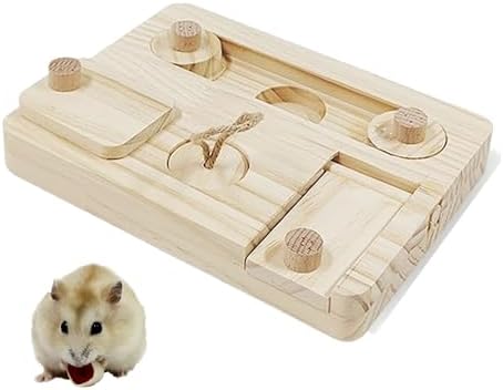alfyng Guinea Pig Foraging Toys-6 in 1 Hamsters Wooden Interactive Toys