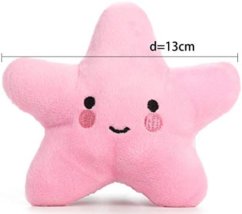 Pet Bite Squeaky Toys Smile Star Cute Stuffed Toys for Dogs Puppy Biting BB Sound Chew Squeaker Cloud Shape Plush Toy for Cats & Small Animals Exercise Entertainment,3 Pack (Star)