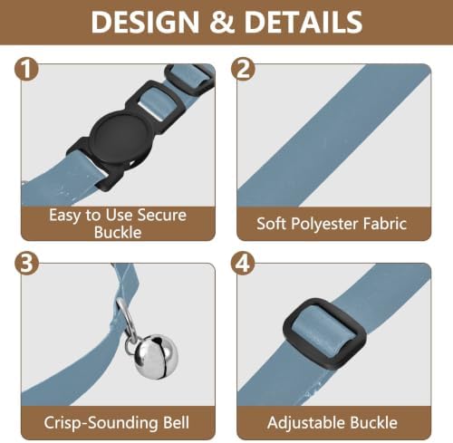 Blue Gradient Adjustable Pet Collar, 2 Pack Dog Bell Collar