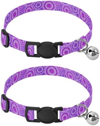 Circular Mandala Adjustable Buckle Dog Collar 2 Pack Collars for Puppies