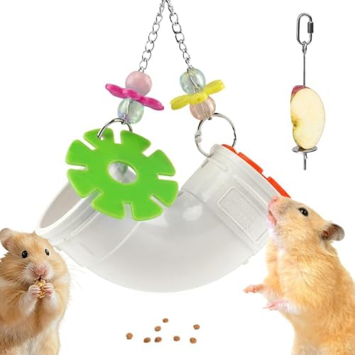 Rat Enrichment Toys, Interactive Foraging & Slow Feeder Toy with Hanging Design, Adjustable Mental Stimulation Puzzle for Rats, Hamsters, Parakeets, Preven ts Boredom
