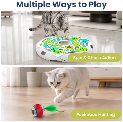 PAWSPIK Spin & Chase Interactive Smart Cat Toy