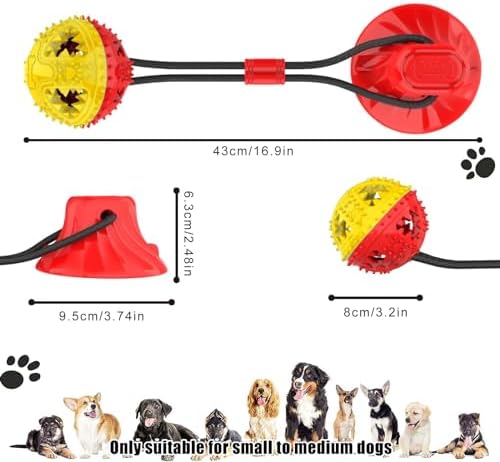 Coolplay Suction Cup Tug of War Toy for Aggressive Chewers, Interactive Treat Dispensing Rope Toy, Dog Enrichment Toys