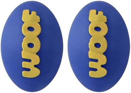 2-Pack Squeaky Rubber Football Dog Toys, Durable Chew & Teething Toy for Small & Medium Dogs, Interactive Fetch & Teeth Cleaning, WOOF Text (Blue, Small)