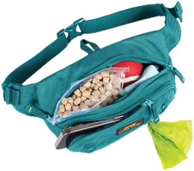 CANINE CANYON Stella Dog Walking Waist Belt Bag, Teal | Hands-Free Storage for Treats, Phone & Essentials