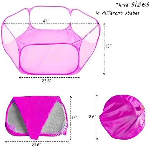 Small Animals Playpen, Portable Pop-up Open Interactive Pet Tent, Indoor Outdoor Fence for Rabbits, Guinea Pig, Hamster, Chinchillas, Kittens, Puppies