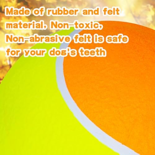 Banfeng Big Tennis Ball for Dogs, Giant Dog Tennis Ball Toy Large Outdoor Sports Gift for Small Medium Large Dog (Yellow Orange, 9.5 inch)
