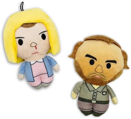 design LAB, Inc. Stranger Things Official Merchandise | Cool Dog Toys for Interactive Play | Eleven & Hopper 2-Pack Set | Collectible Stranger Things Toys
