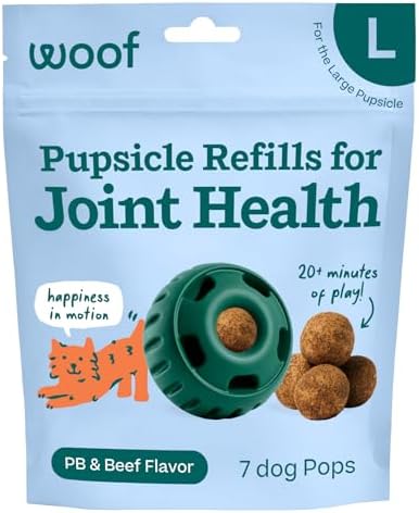 WOOF Hip & Joint Pupsicle Refill Pops - Dog Supplement for the Pupsicle Toy to Support Joint Health, Recovery, and Mobility - Large Pops