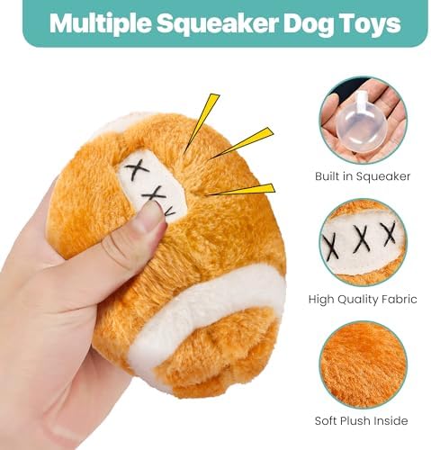 SPOT Plush Football Dog Toy with Squeaker | Soft, Plush Fabric Football Squeak Toy for Small and Large Dog Breeds | Fetch Toy for Throwing and Chasing | 4.5"
