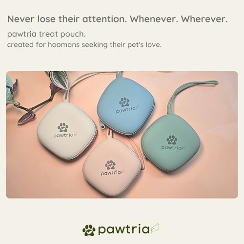 Pawtria BPA Free Silicone Dog Treat Pouch, Matte Cream