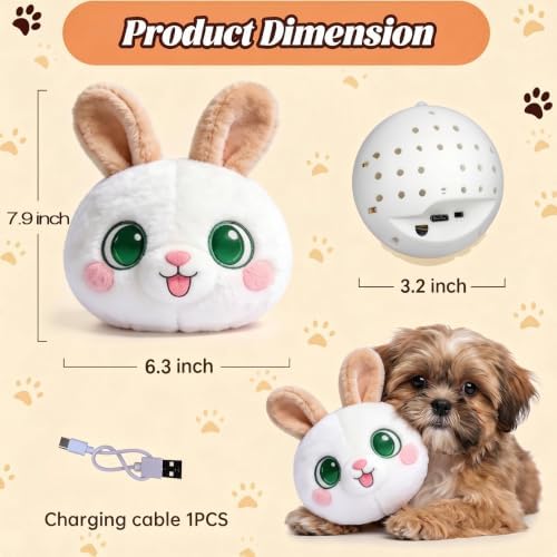 Interactive Dog Toy, 3 Modes Bouncing Talking Squeaky Dog Toy(Rabbit)