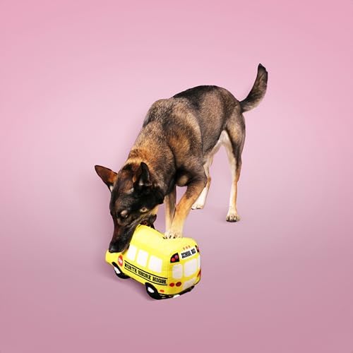 Mean Girls, Plush Dog Toys, Interactive Schoolbus with Squeaker, Large