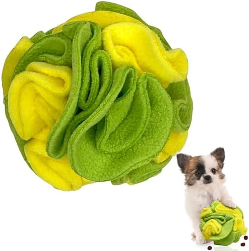 Glory To Dog Puppy/Small Breed Snuffle Dog Puzzle Ball Toy Yellow and Green