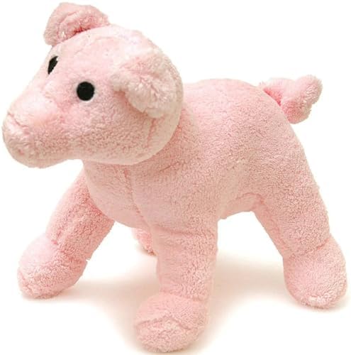 Jeffers Pet Animal Cuddlers Plush Squeaky Dog Toy, 8 inches - Pink Pig