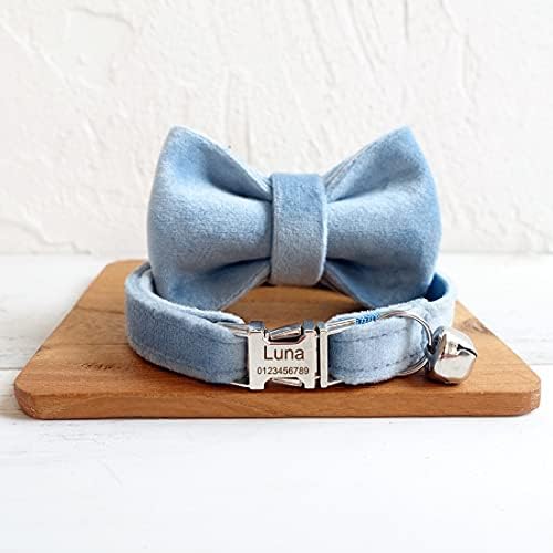 Cat Collar Personalized with Name Phone Number Engraved,Customized with Bell for Small Dogs Puppy Kitten