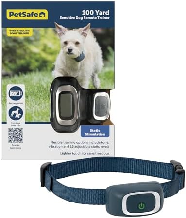 PetSafe 100 Yard Lite Remote Trainer, Rechargeable, Waterproof, Tone / Vibration / 15 Levels of Lighter Static Stimulation for Sensitive or Small Dogs 8 lb. and Up