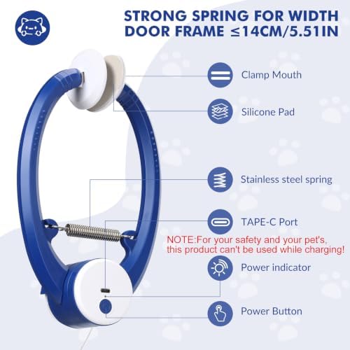 Wortade Automatic Hanging Cat Toy, Electric cat Teaser, Dark Blue