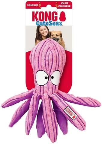 KONG CuteSeas Octopus Soft Plush Dog Toy, for Medium Dogs
