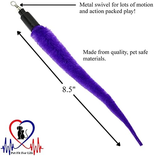 Pet Fit For Life Cat Wand Toy, 5-Piece Worm Teaser & Exerciser