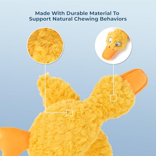 Best Pet Supplies Squeaky Plush Dog Toy - Ducky Doodle, Medium | Soft Plush, Squeaks & Crinkles, Perfect for Moderate Chewers, Toss & Fetch Play, Stress & Anxiety Reliever, Ideal Gift Toy