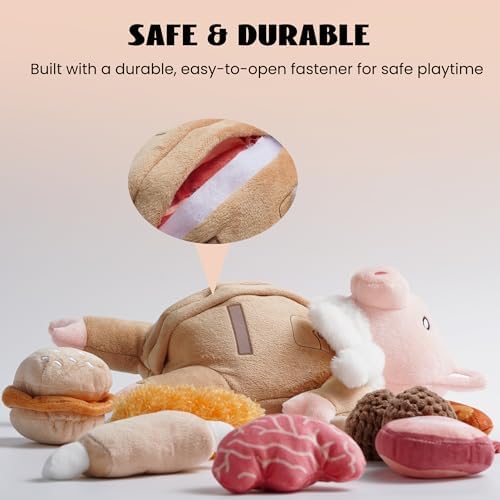 Nocciola Stuffed Pig Dog Toys: Hide and Seek Funny Squeaky Crinkle Plush Dog Chew Toys for Small Medium Breed, Cognitive Training Pet Enrichment Gifts Supplies