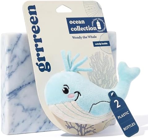 Premium Plush Cat Toy - Whale Cat Toy, Eco Friendly, Catnip