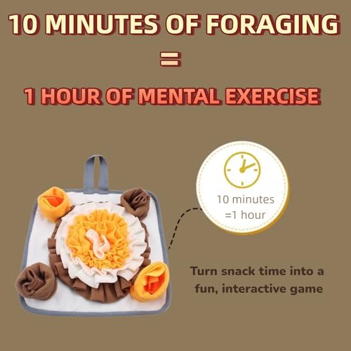 Rabbit Foraging Mat Bunny Enrichment Toys for Small Animals, Snuffle Mat with Anti-Slip Bottom, Slow Feeder Treat Dispenser for Bunnies, Guinea Pigs, Hamsters, Chinchillas, Hedgehog