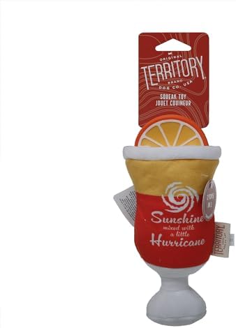 Territory 2 in 1 Plush Squeaker Removable Natural Rubber Fetch Dog Toy for Small Medium Large Dog Toys, Margarita