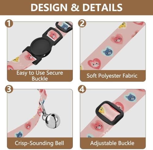 Cute Cartoon Cat Easy to Wear Puppy Collar 2 Pack Collars for Puppies