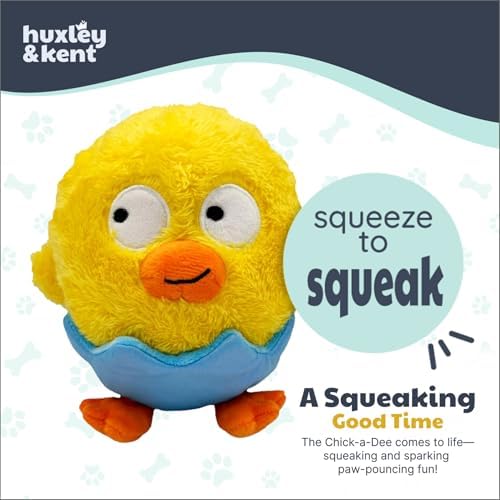 Huxley & Kent Power Plush Squeaky Dog Toy, Chick-A-Dee, Large