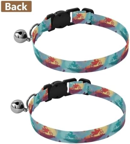 Motorbike Riders Collars for Cats, 2 Pack Kitten Bell Collar
