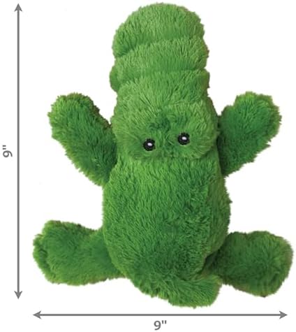 KONG Cozie Plush Dog Toys 2 Pack – Durable & Soft Squeaky Toys for Medium Dogs – Assorted Animal Characters (Ali The Alligator)