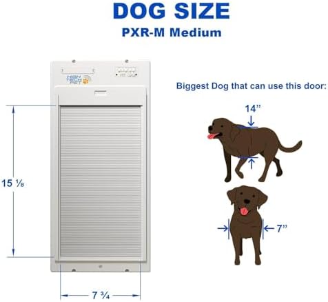 Power Pet Automatic ROLL UP Door by High Tech Pet Brand - Motorized Panel Rolls Up - Pet Operated - Remote App Control - 24/7 Exit & Entry Timers (Medium, Patio Regular - 75-80¼)