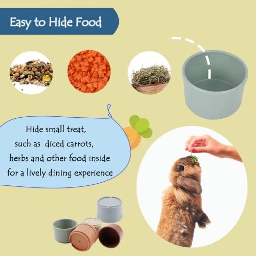 8 Pcs Stacking Cups for Rabbits Guinea Pig Reusable Multi-Colored Bunny Toy Rabbit Toys of Different Sizes, Safe Plastic Nesting Toys for Bunny Small Animals Hiding Food and Playing